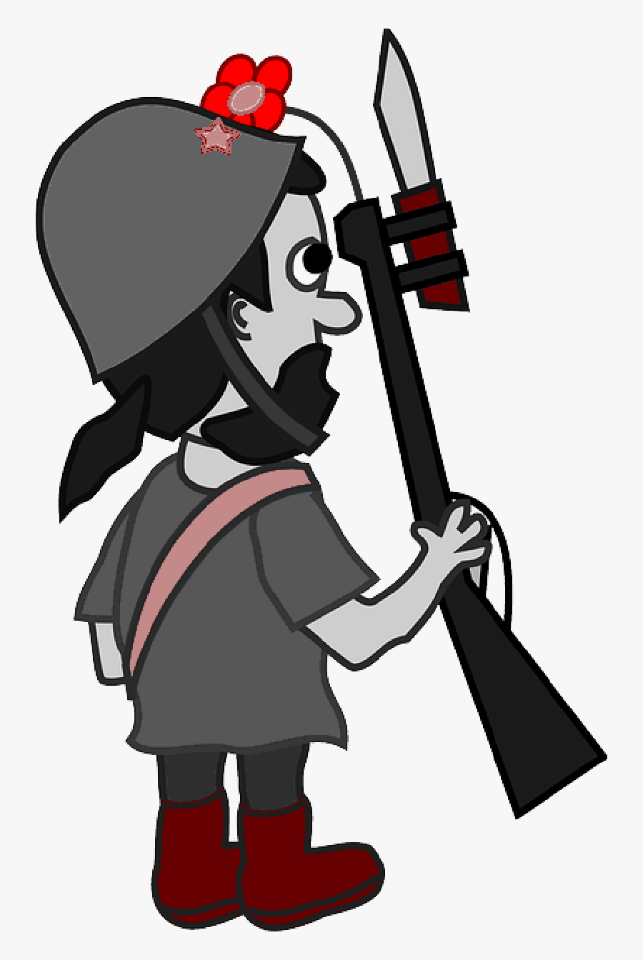 Syringe Clipart Cartoon - Soldier From Back Cartoon, Transparent Clipart