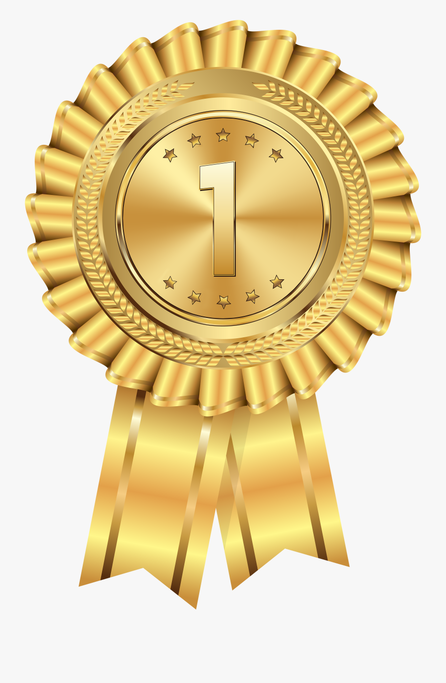 Picture - Award Gold Ribbon Png, Transparent Clipart