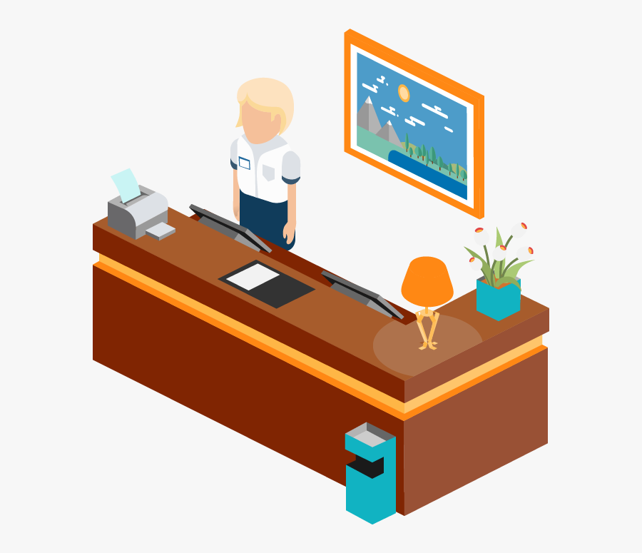 Receptionist Clipart Registration Desk - Visitor Management Solution, Transparent Clipart