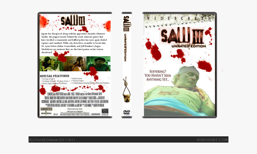 Saw Iii Box Art Cover - Saw 2 Dvd Cover, Transparent Clipart