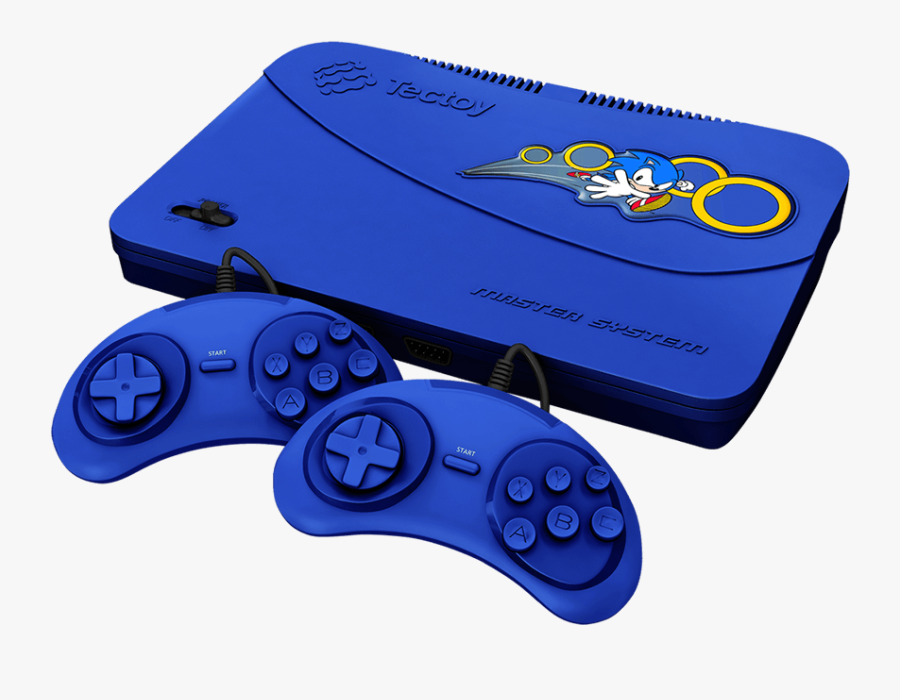 Transparent Video Game Console Clipart - Master System Evolution Blue, Transparent Clipart