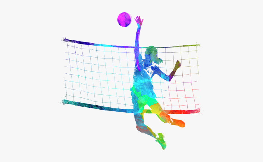 Woman Volleyball Player In Watercolor, Transparent Clipart