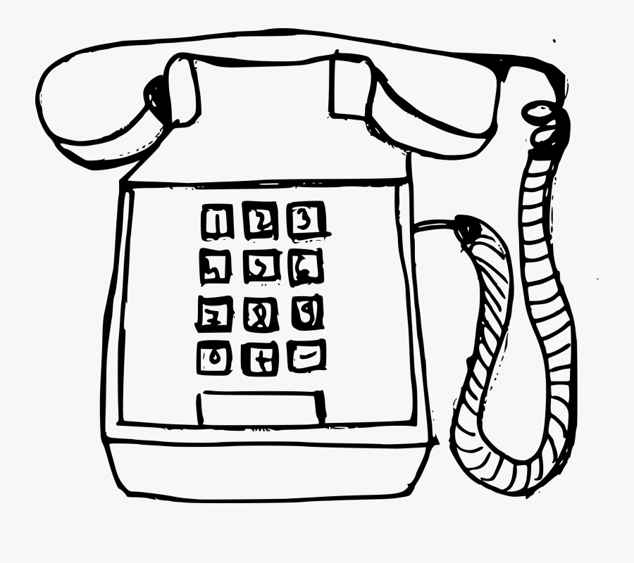 Drawing Phone Telephone Line, Transparent Clipart