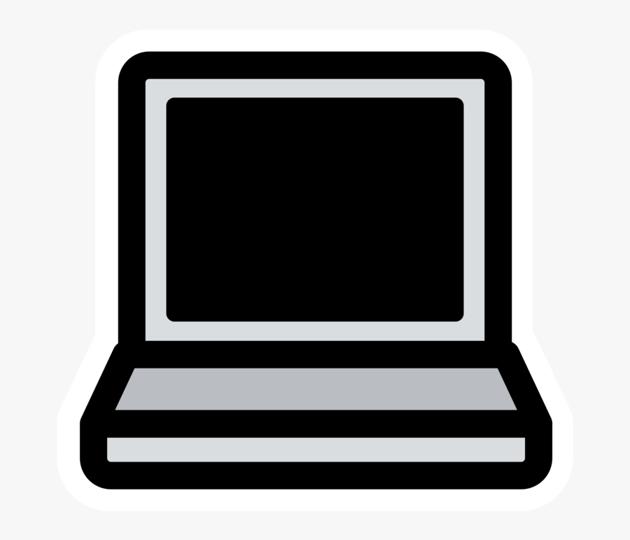 Multimedia,line,computer Icon - Black And White Laptop, Transparent Clipart