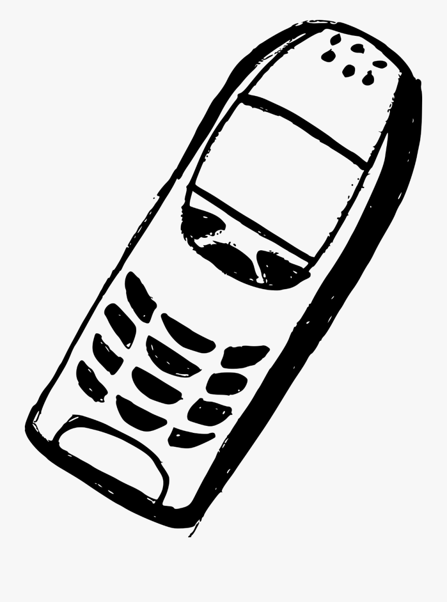 Mobile Drawing Telephone - Mobile Phone Drawing Old, Transparent Clipart