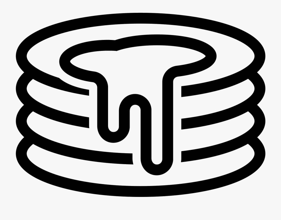 Pancake Icon Free Download - Free Clipart Pancakes Black And White, Transparent Clipart