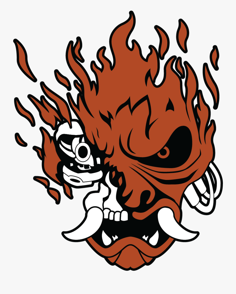 Transparent Flaming Skull Png - Transparent Cyberpunk 2077 Png, Transparent Clipart