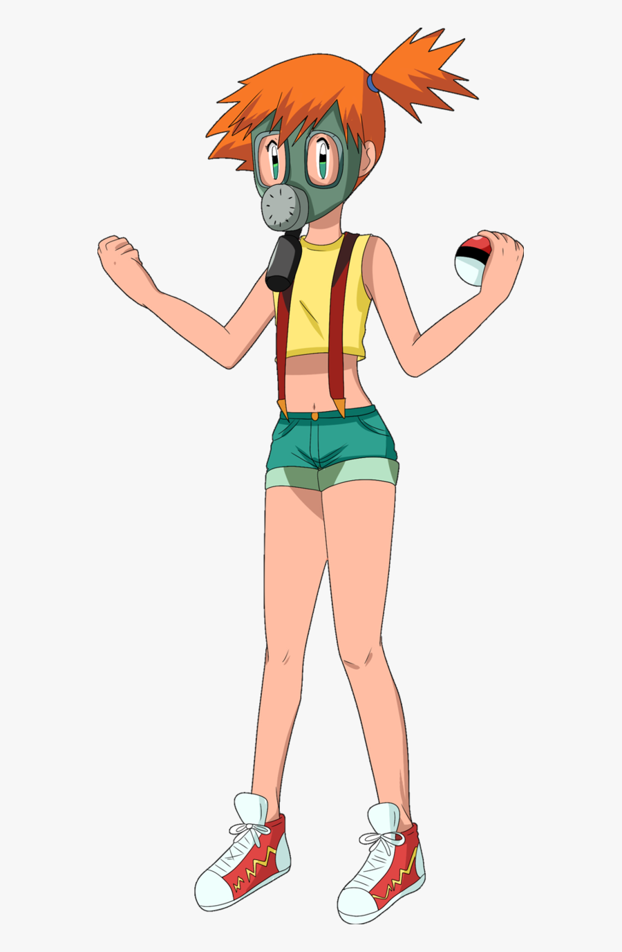 View Misty , - Pokemon On Surgical Mask, Transparent Clipart