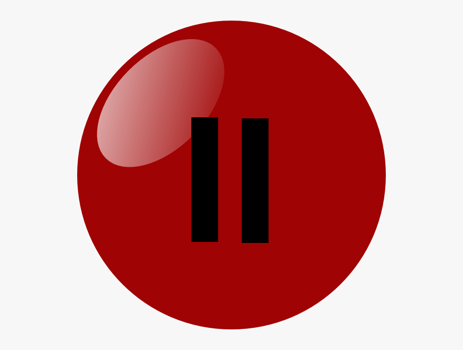 Pause Button Dark Red Svg Clip Arts - Circle, Transparent Clipart
