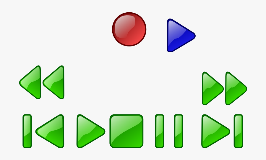 Pause Button Clipart Green - Play Button Png Rewind, Transparent Clipart