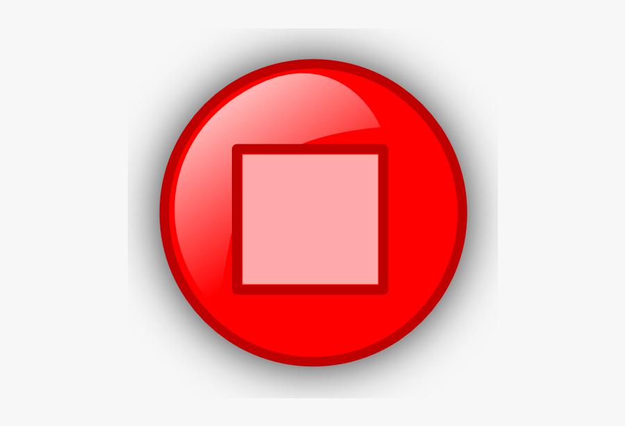 Small Red Stop Button, Transparent Clipart