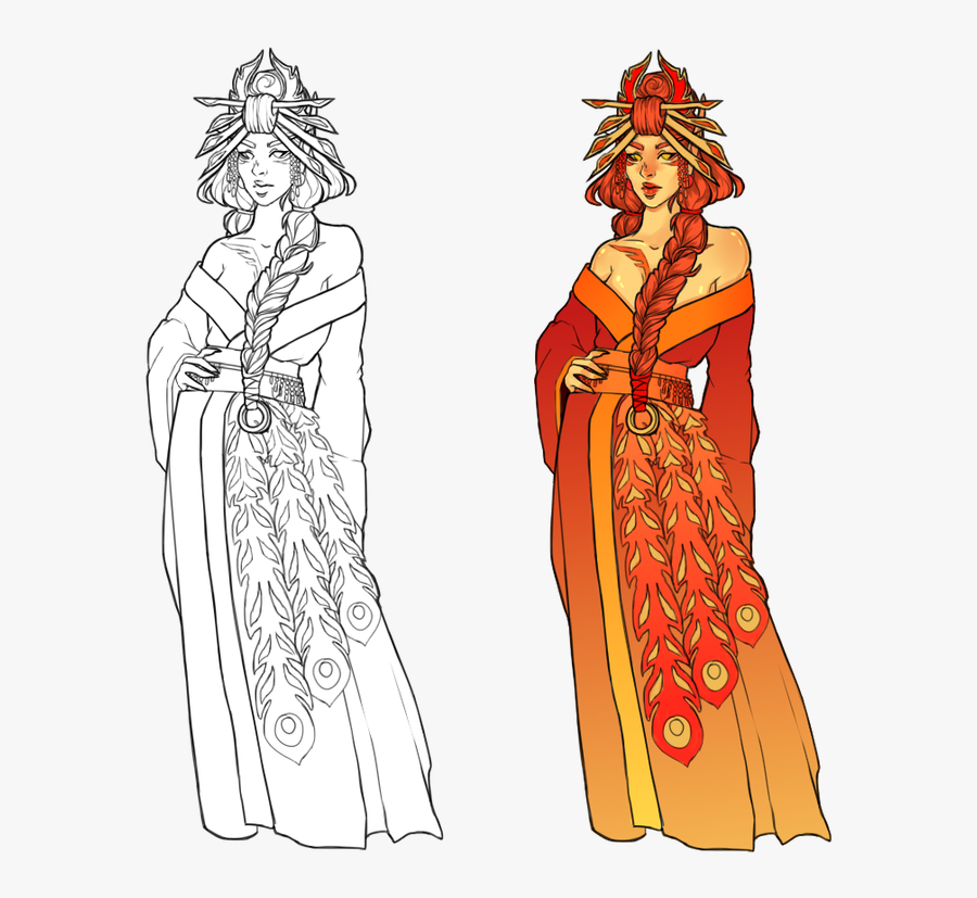 Drawing Phoenix Sleeve - Sketch, Transparent Clipart