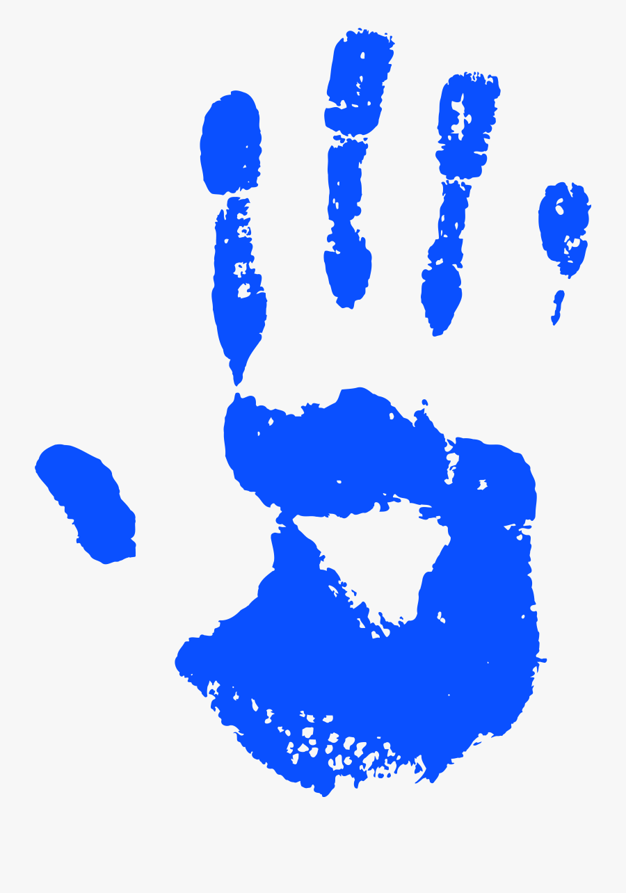 Clip Art Handprint Transparent Background Cute - Hand Print Png Blue, Transparent Clipart