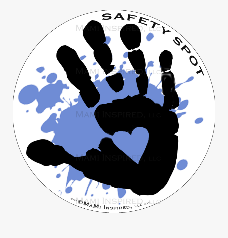 Handprint Transparent Baby Girl - Safety Spot Kids Hand Car Magnet, Transparent Clipart