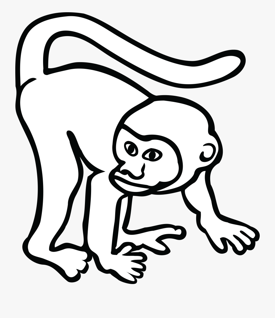 Transparent Cartoon Monkey Png - Cartoon Drawing Pictures Black And White, Transparent Clipart