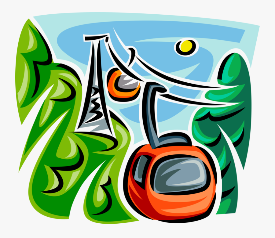Gondola Or Tram Carries - Gondelbahn Clipart, Transparent Clipart