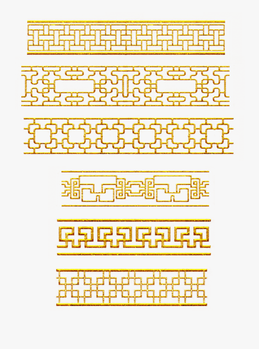 Split Line Gold Border Retro Png And Psd - Clip Art, Transparent Clipart