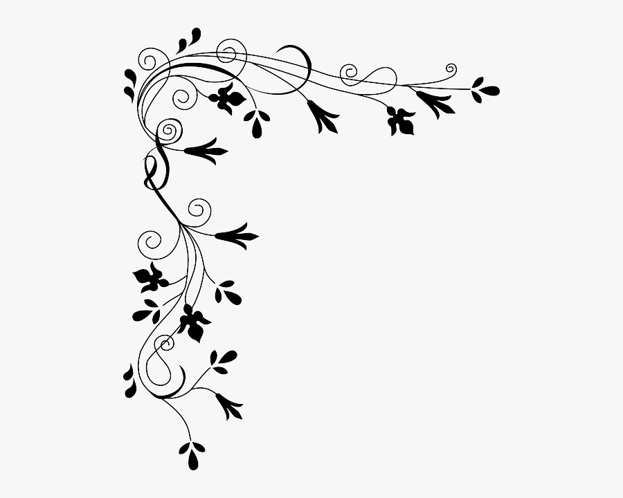 Free Image On Pixabay - Black And White Flower Border Png, Transparent Clipart