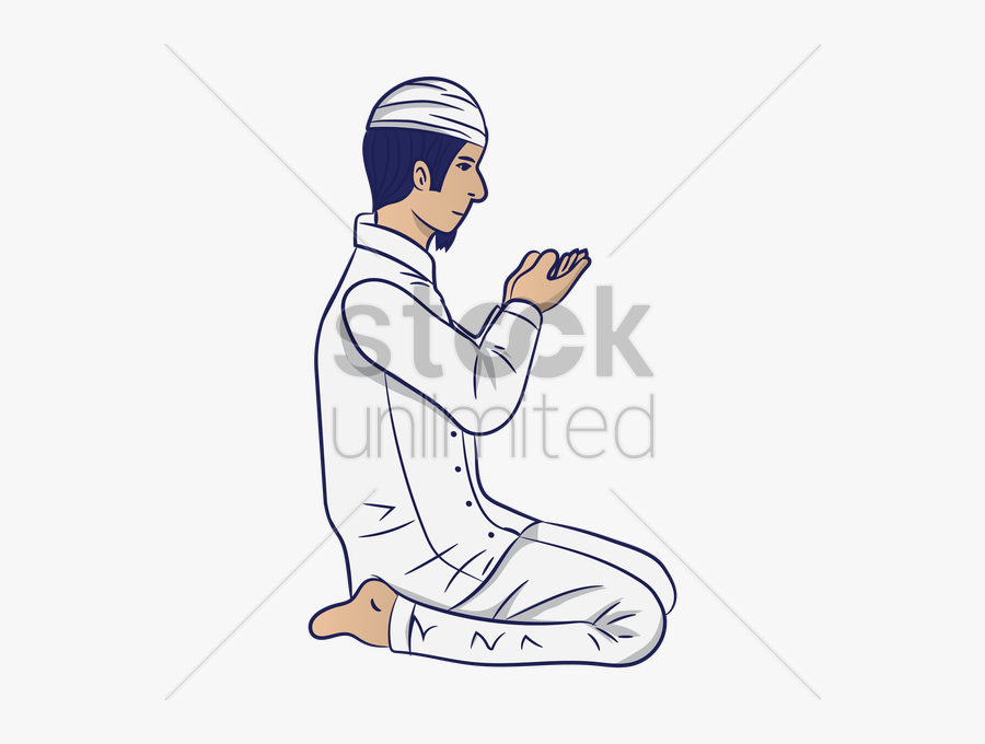 Download Muslim Man Working Catoon Clipart Clip Art - Muslim Praying Cartoon Drawing, Transparent Clipart