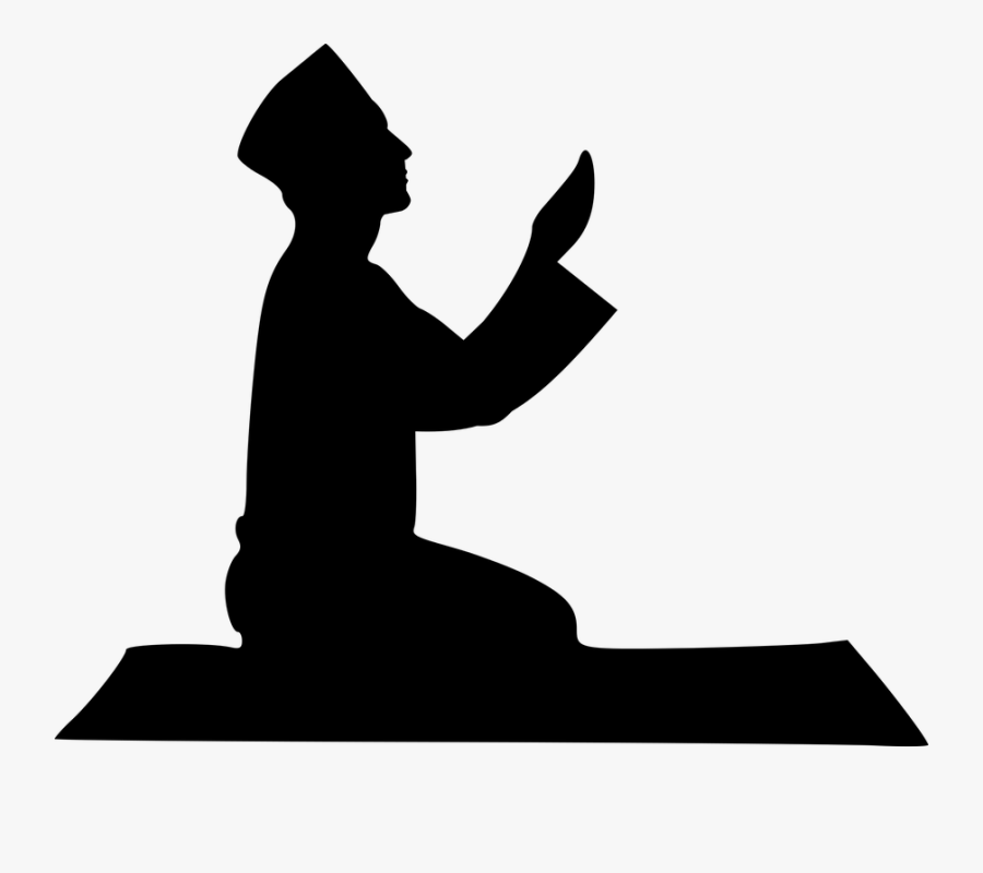 Praying Islam Silhouette Clipart , Png Download - Muslim Man Praying Silhouette, Transparent Clipart