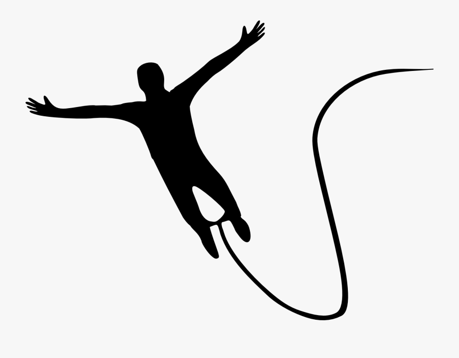 Wandspruch - De - Bungee Jumping Clipart Black And White, Transparent Clipart