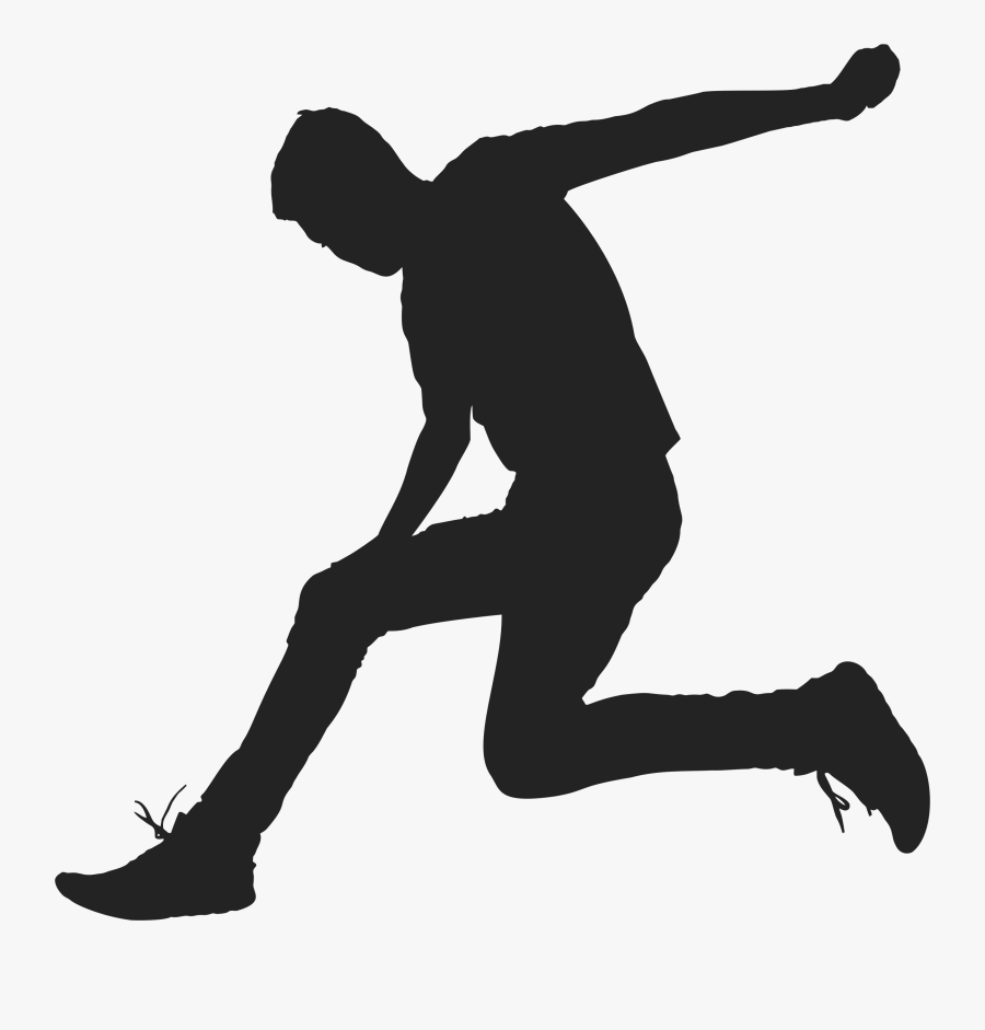 Person Transparent Png -jump Running Man - Transparent Png Jumping Silhouette, Transparent Clipart