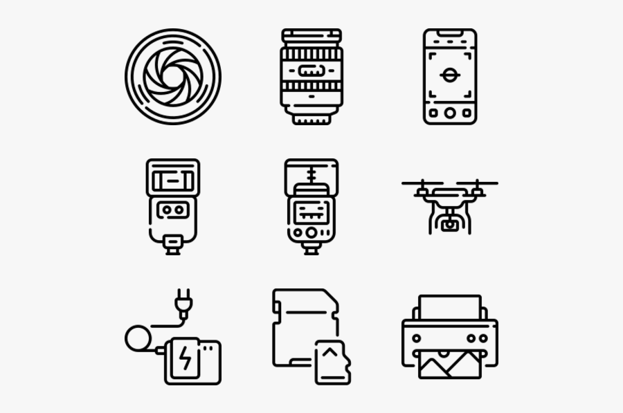 Camera Icons, Transparent Clipart