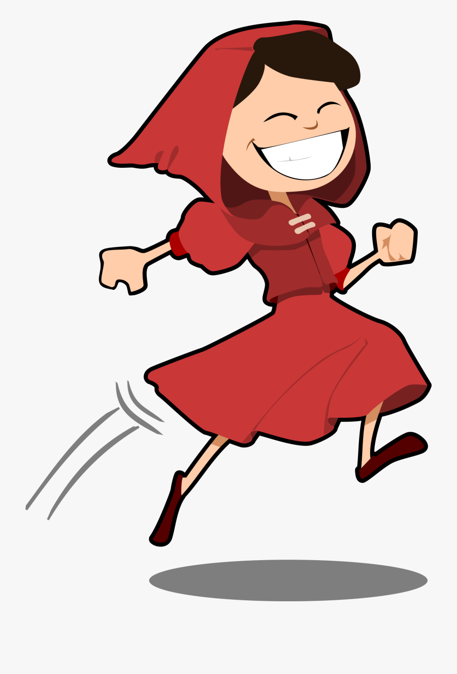 Girl Jumping Clipart - Little Red Riding Hood Skipping, Transparent Clipart