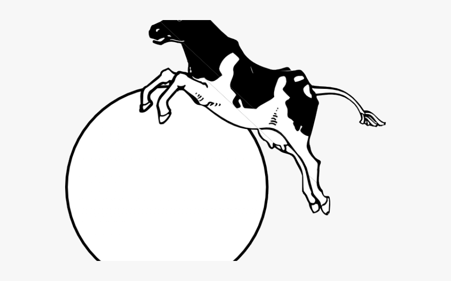 Jump Clipart Moon - Cow Jumped Over The Moon Clip Art, Transparent Clipart