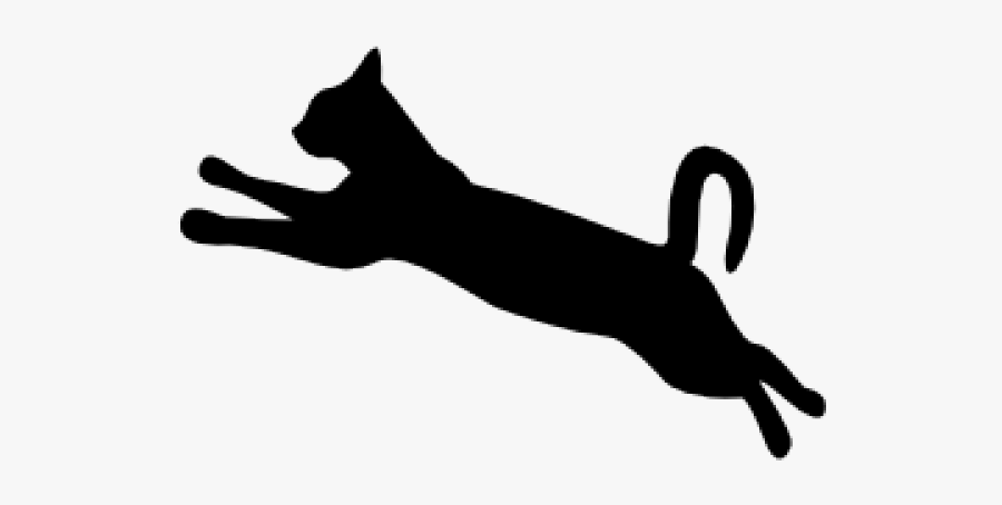 Cat Jumping Clipart Black And White, Transparent Clipart