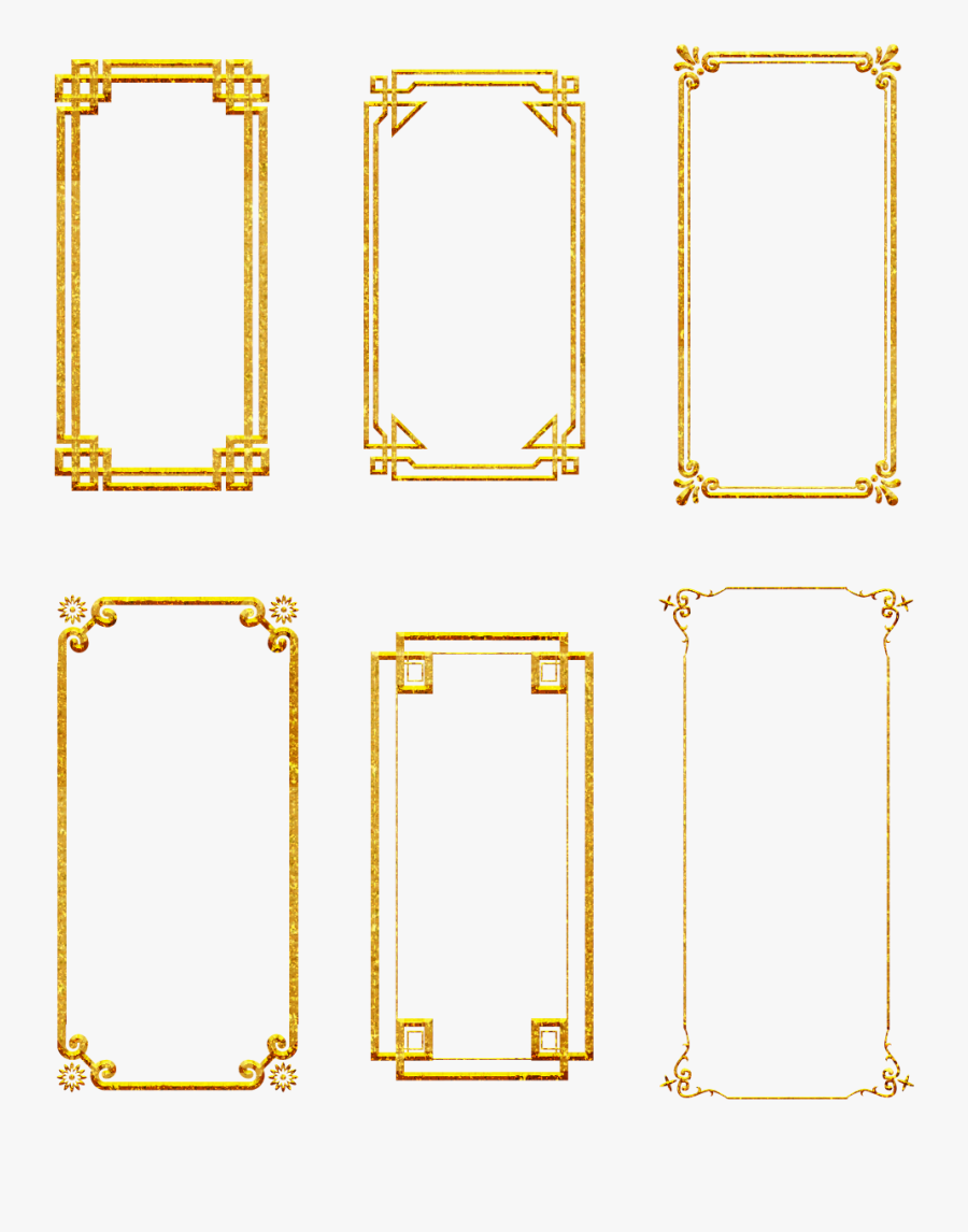 Gold Border Retro Classical Png And Psd - กรอบ รูป สี ทอง Png, Transparent Clipart