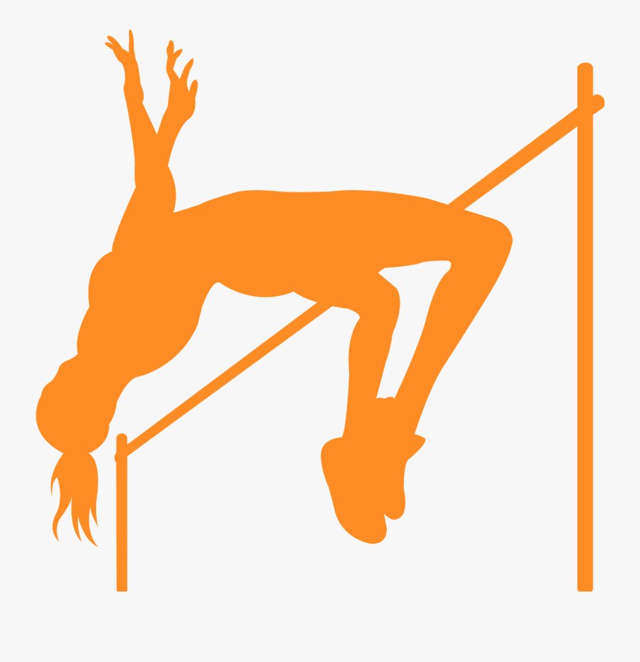 Track And Field High Jump Logo, Transparent Clipart