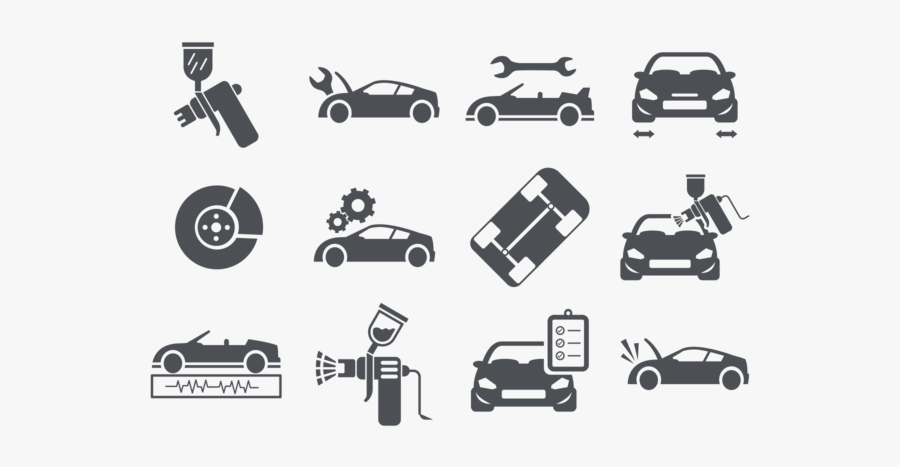 Auto Body Icons Vector - Car Body Repair Icon, Transparent Clipart