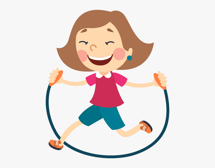 Child Abuse Violence Skipping - Happy Girl Cartoon Png, Transparent Clipart