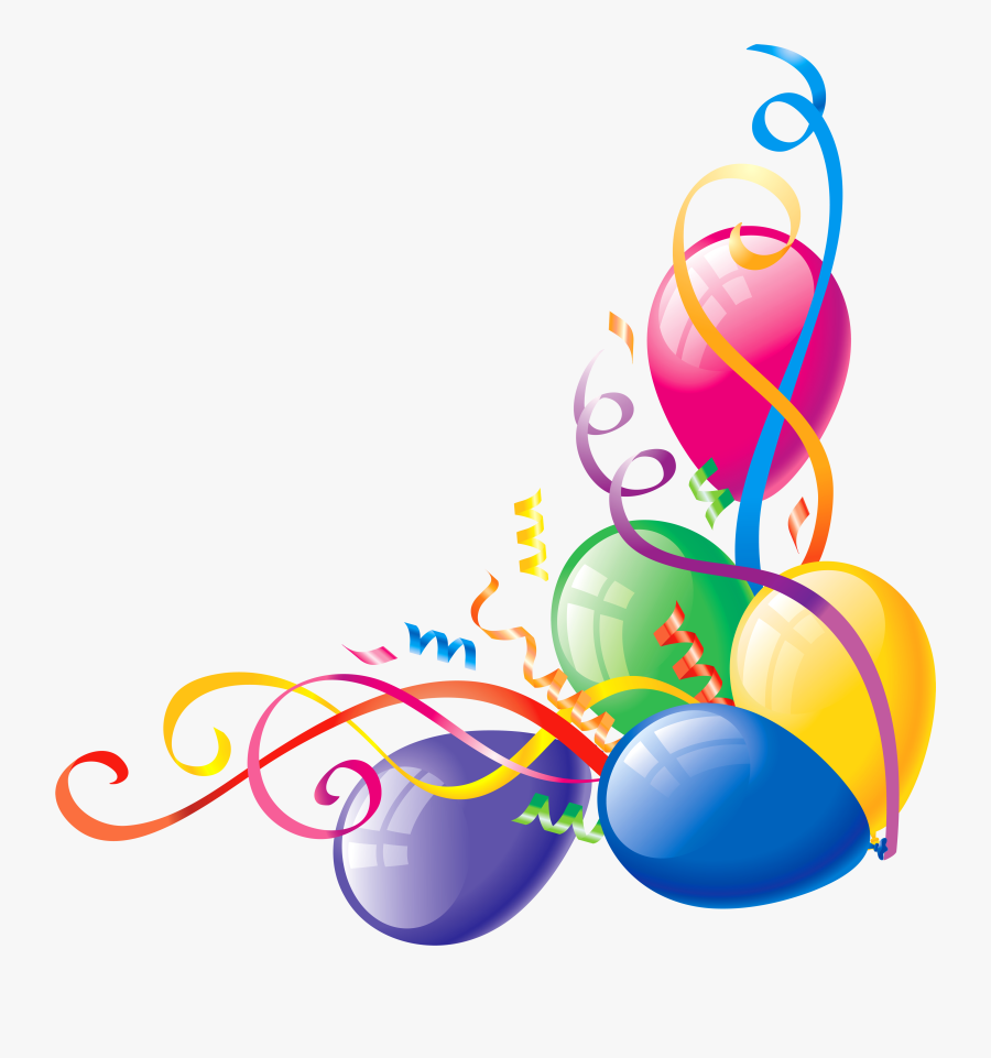 Birthday Balloons Clipart - Balloon Corner Png, Transparent Clipart