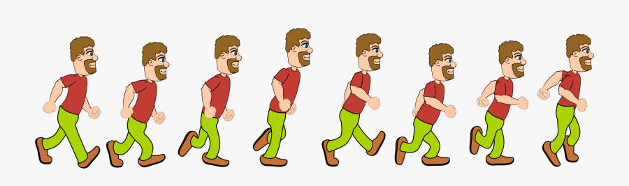 Standing,human Behavior,social Group - Sprite Sheet Walk Cycle, Transparent Clipart