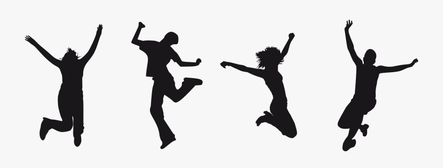 Joy Jumping Silhouette 4 Icons Png - Jumping For Joy Clip Art, Transparent Clipart