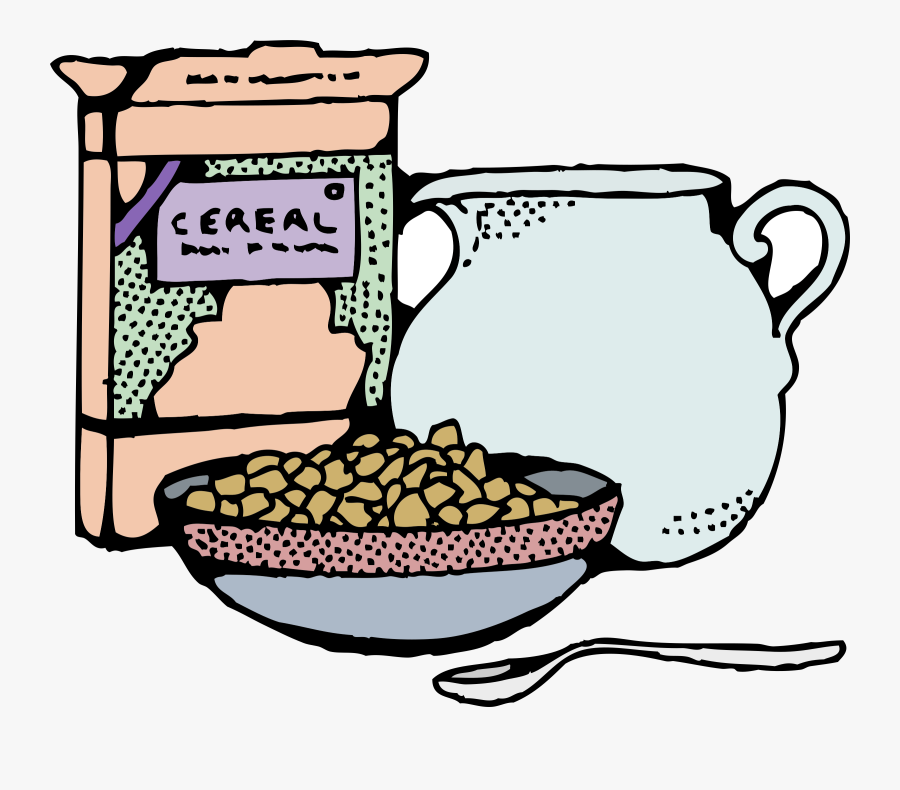 Transparent Bowl Of Cereal Clipart - Cereal Clipart Black And White, Transparent Clipart