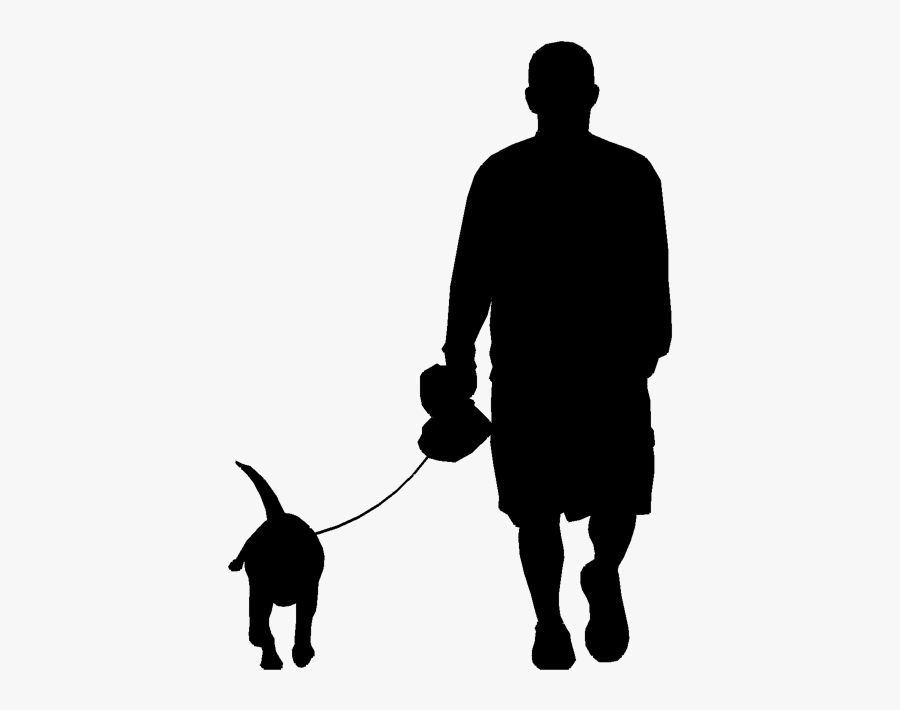 Silhouette Of A Person Walking At Getdrawings - Walking Dog Silhouette Png, Transparent Clipart