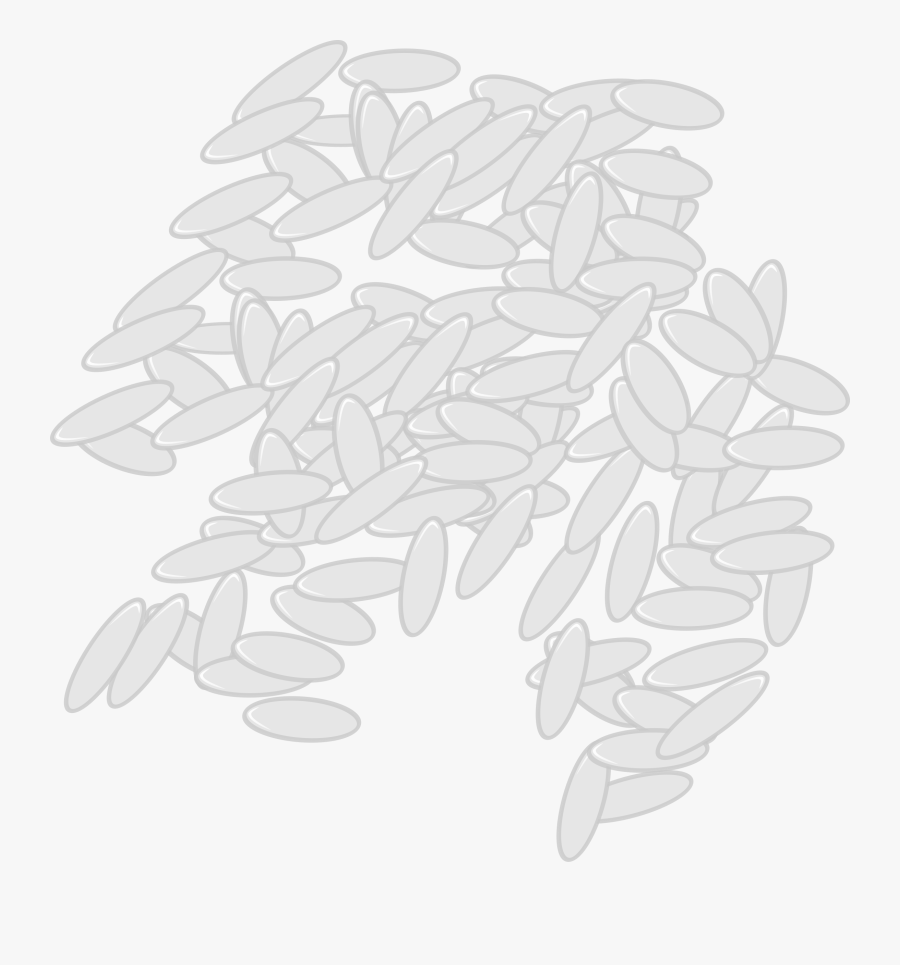 Chicken Rice Png Black And White - Rice Grains Black And White, Transparent Clipart
