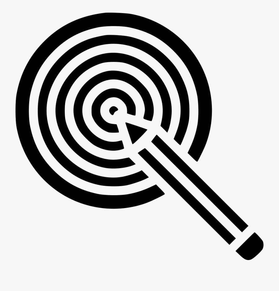 Pencil Dart Board Idea Goal Target Bullseye Svg Png - Pencil On Target Icon, Transparent Clipart