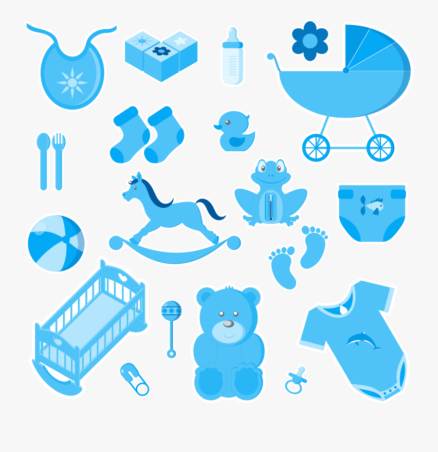 Clip Art Illustration Of Cartoon Baby Rattle With A - Baby Boy Icons Png, Transparent Clipart