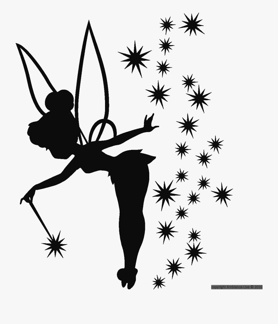 Tattoo Silhouette Bell Tinkerbell Tinker Wendy Fairy - Tinkerbell Silhouette, Transparent Clipart