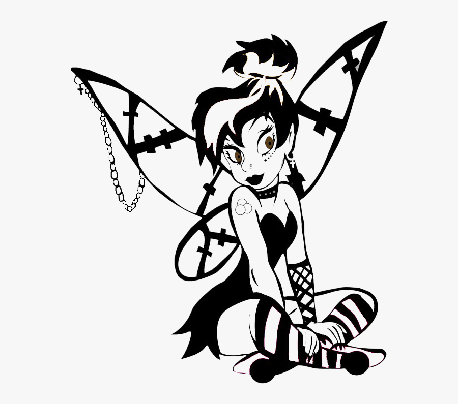 Drawing Tinkerbell Punk Banner - Punk Tinkerbell Coloring Pa