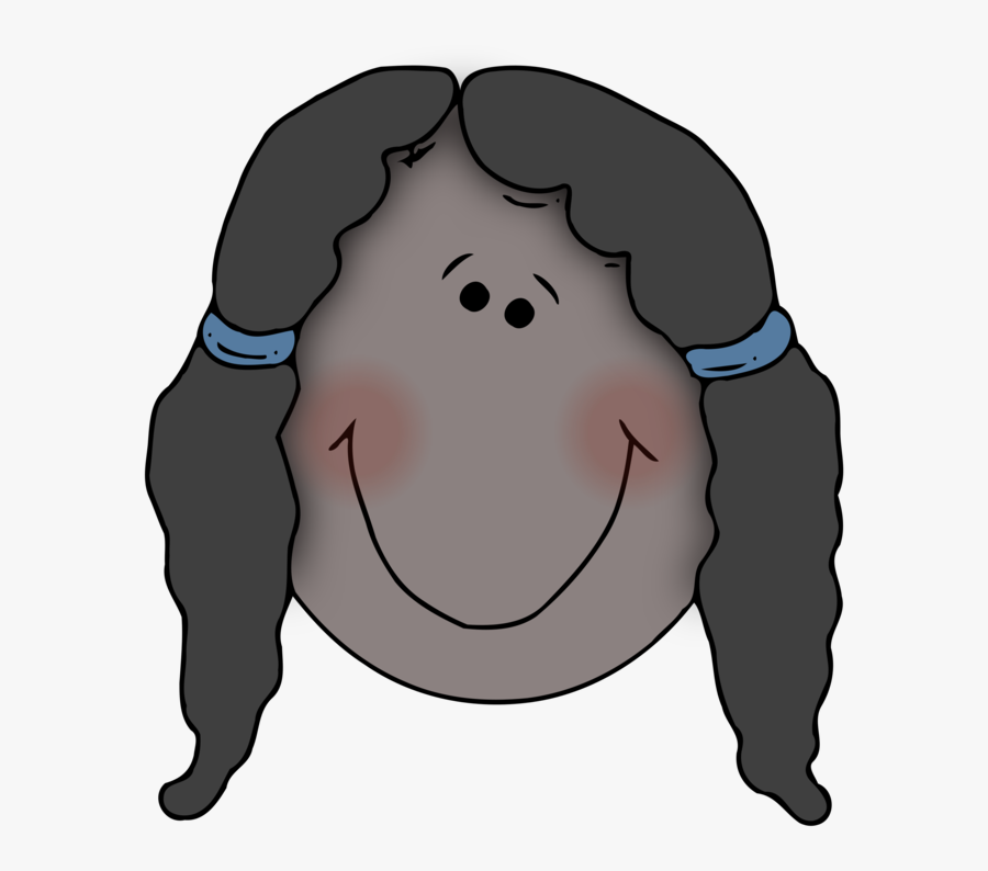 Transparent Pigtails Png - Girl No Face Cartoon, Transparent Clipart