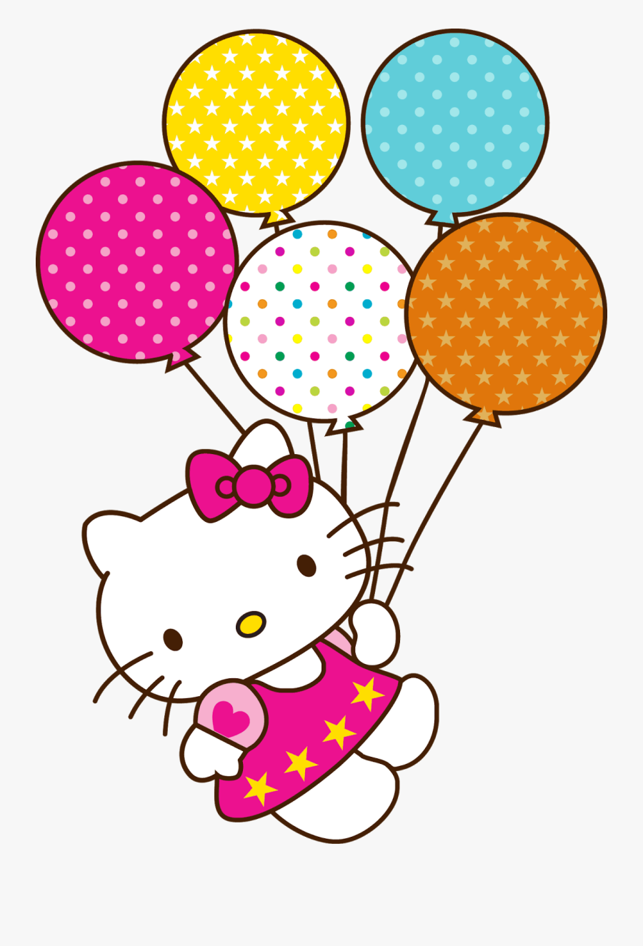 Hello Kitty Happy Birthday Balloons Png - Hello Kitty Birthday Background, Transparent Clipart