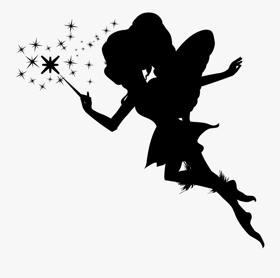 Tinkerbell Clipart Wand Silhouette, Transparent Clipart