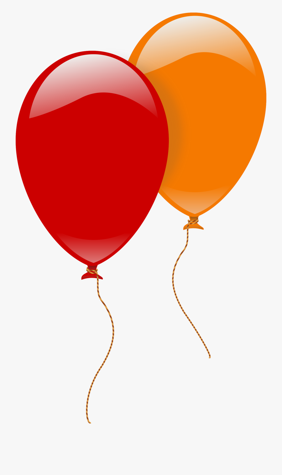 Clipart - Orange And Red Balloons, Transparent Clipart