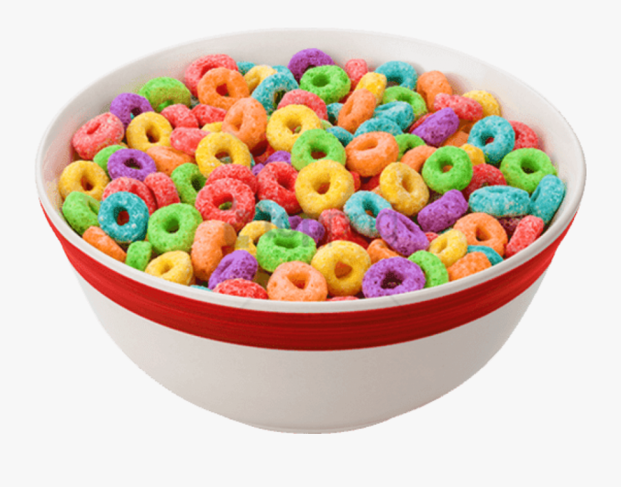 Cliparts & Vectors For Free - Fruit Loops Cereal Bowl, Transparent Clipart