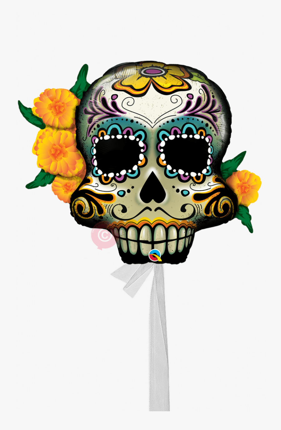 Day Of The Dead Skull-single Jumbo Balloons - Dia De Muertos Balloons, Transparent Clipart